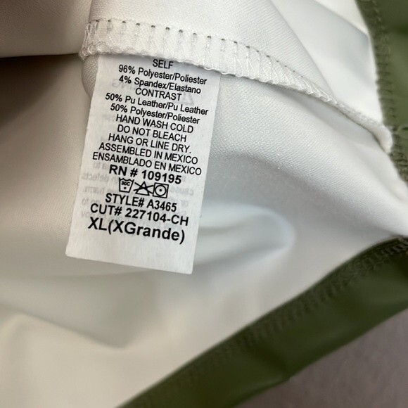 Love J womans crop top with PU leather. NWT white green XL - Picture 7 of 9